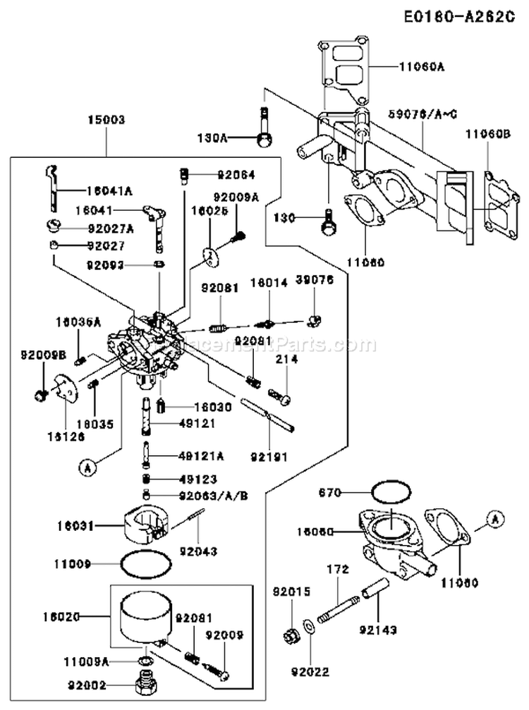 Page B Diagram and Parts List for FD590V CS06 Kawasaki Engine