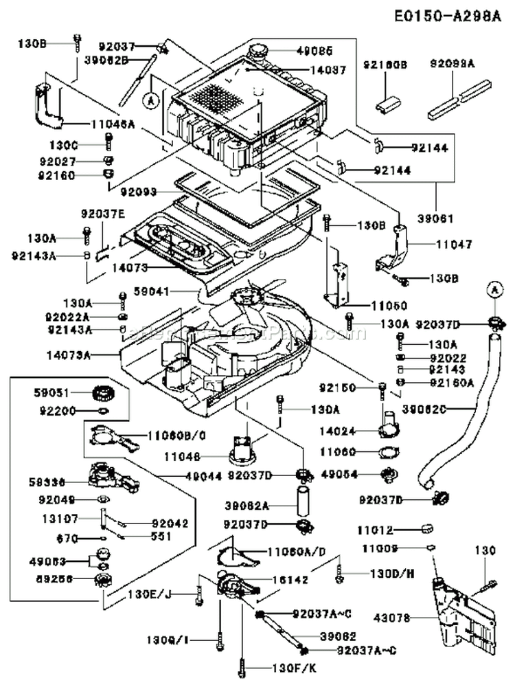 Page D Diagram and Parts List for FD611V AS00 Kawasaki Engine