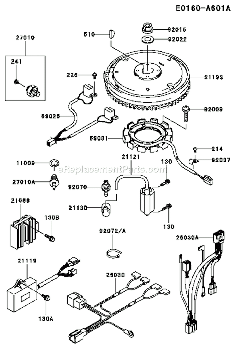 Page F Diagram and Parts List for FD611V AS00 Kawasaki Engine