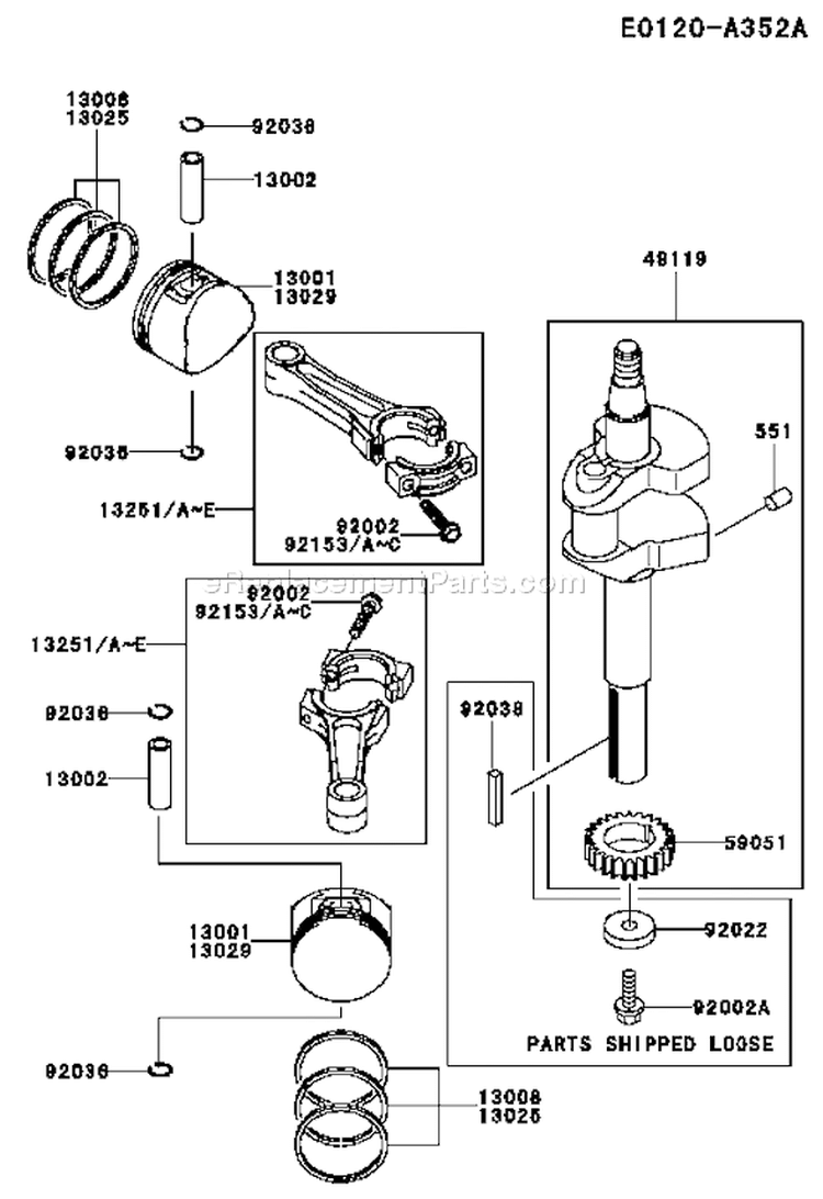 Page J Diagram and Parts List for FD611V CS00 Kawasaki Engine