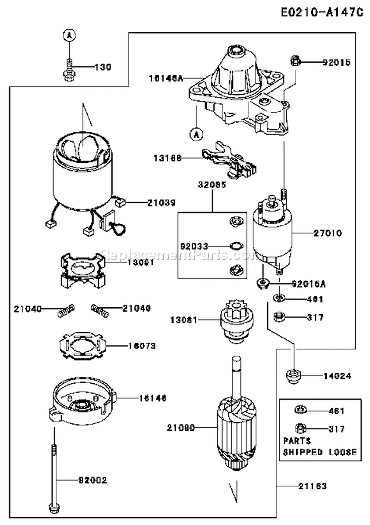 Page K Diagram and Parts List for FD501V BS02 Kawasaki Engine