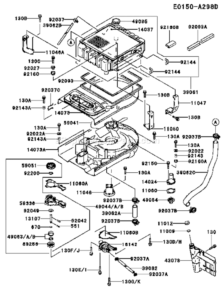 Page D Diagram and Parts List for FD611V CS00 Kawasaki Engine