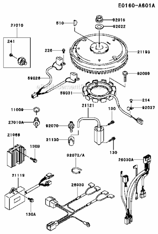 Page L Diagram and Parts List for FD611V-FS01  Kawasaki Engine