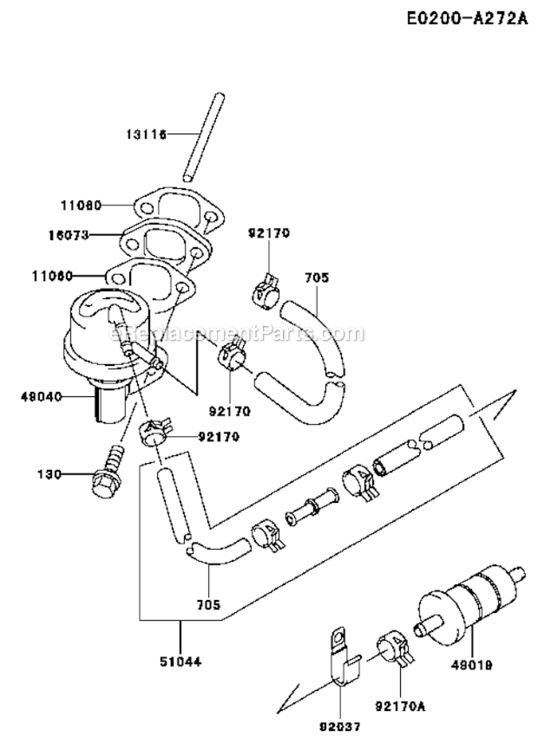 Page N Diagram and Parts List for FD611V-FS01  Kawasaki Engine
