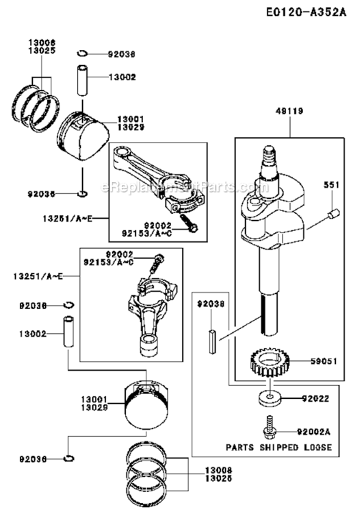 Page S Diagram and Parts List for FD611V-FS01  Kawasaki Engine