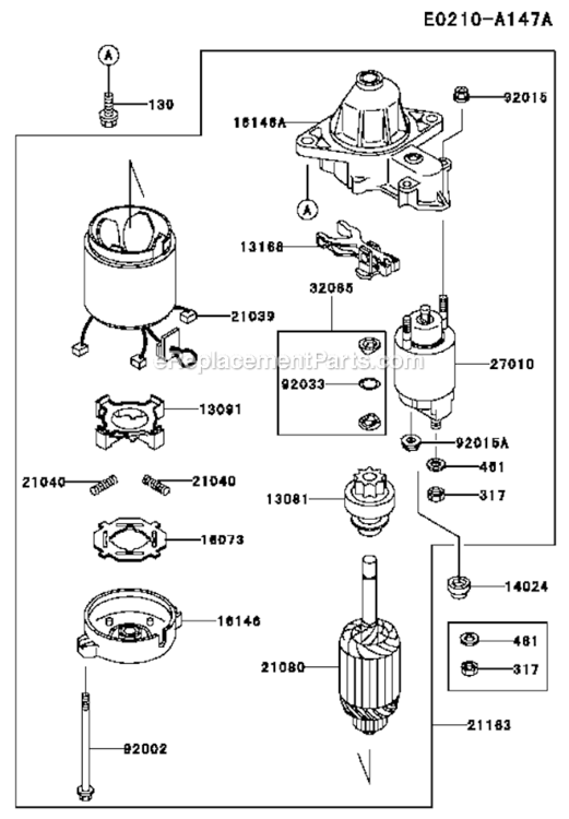 Page U Diagram and Parts List for FD611V-FS01  Kawasaki Engine
