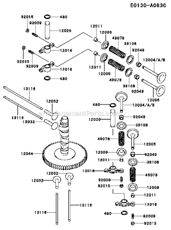 Page W Diagram and Parts List for FD611V-FS01  Kawasaki Engine