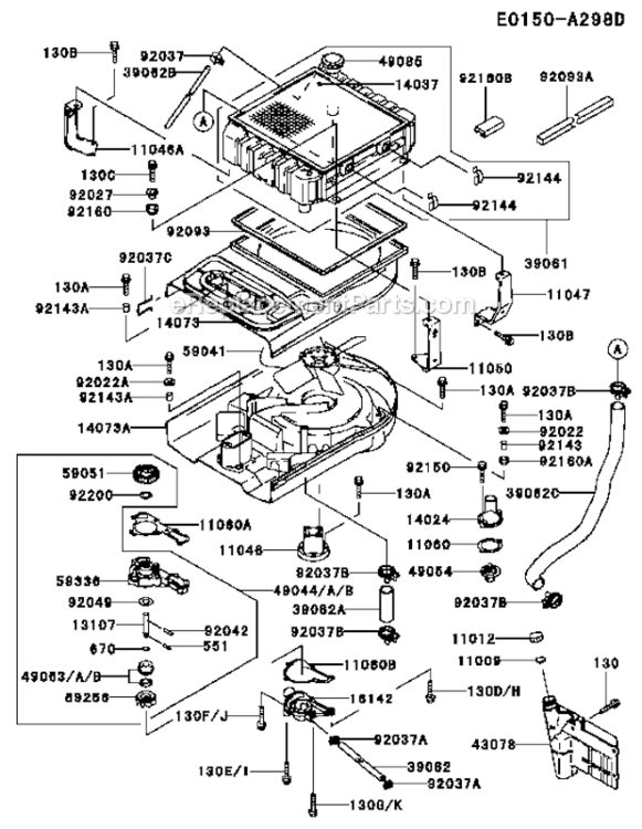 Cooling-Equipment Diagram and Parts List for FD611V-FS01  Kawasaki Engine