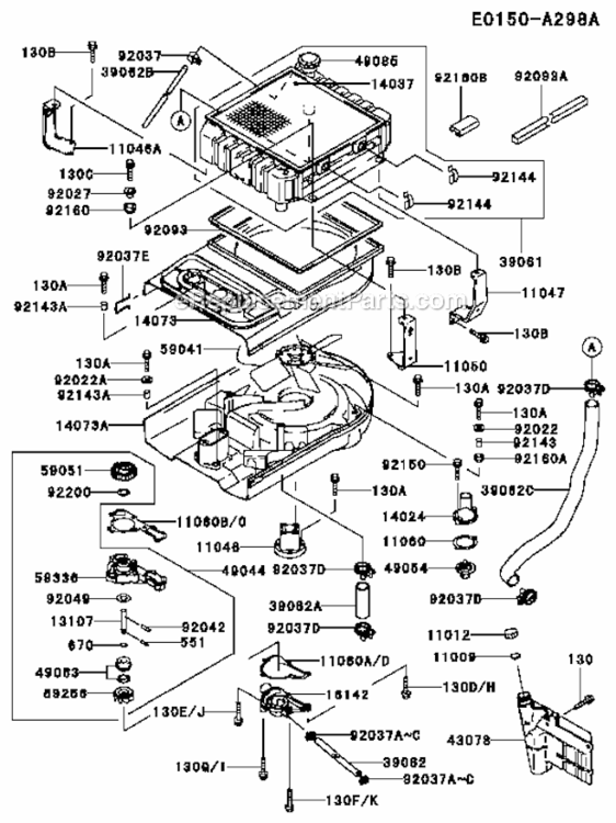 Page H Diagram and Parts List for FD611V-FS01  Kawasaki Engine