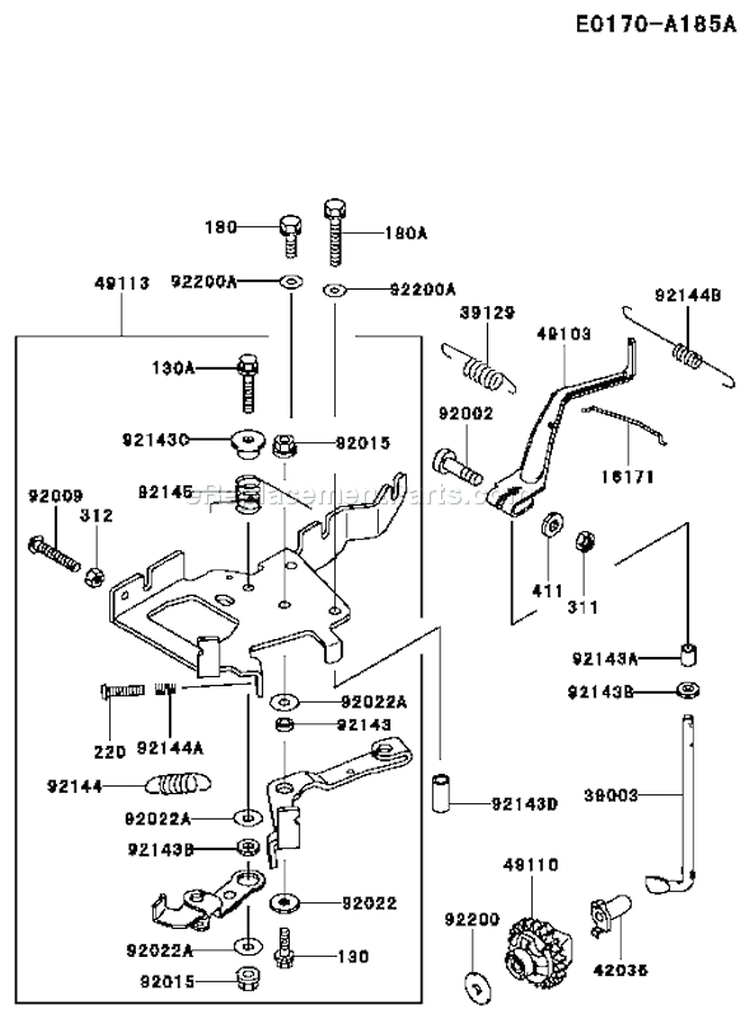 Page C Diagram and Parts List for FD620D AS14 Kawasaki Engine