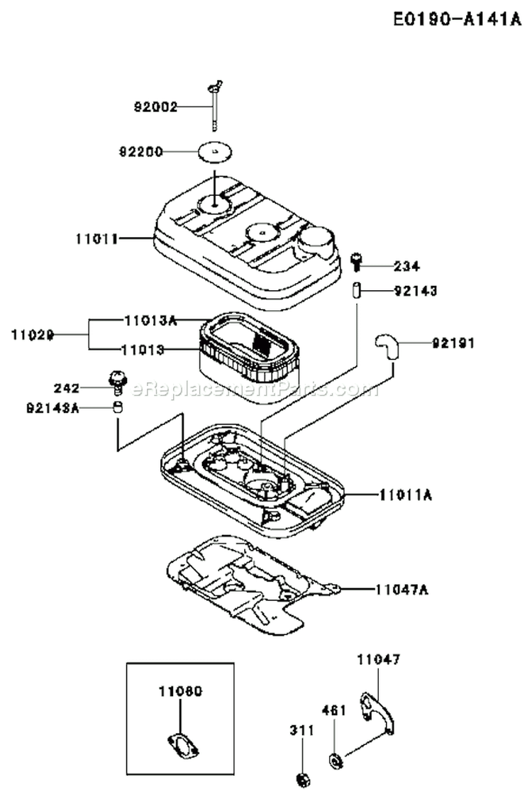 Page A Diagram and Parts List for FD620D BS15 Kawasaki Engine