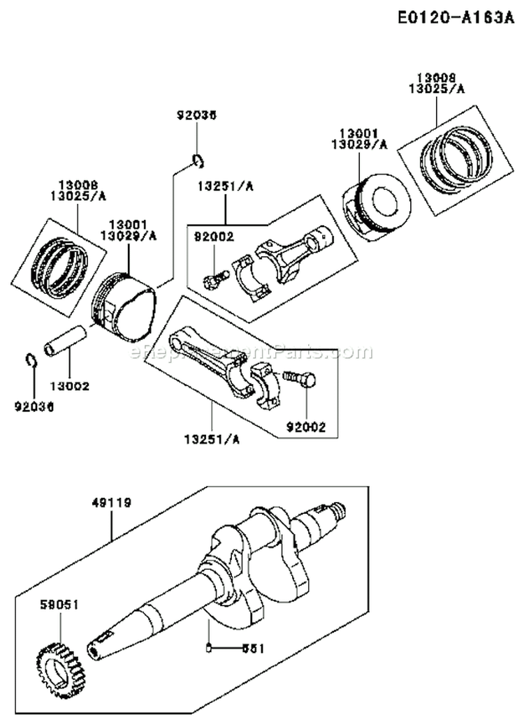 Page J Diagram and Parts List for FD620D AS23 Kawasaki Engine