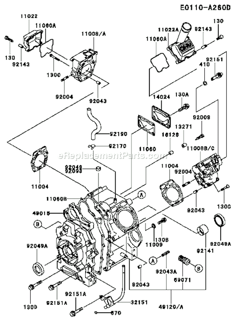 Page E Diagram and Parts List for FD620D AS23 Kawasaki Engine