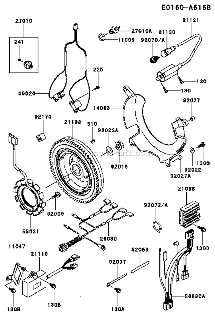 Page F Diagram and Parts List for FD620D AS23 Kawasaki Engine
