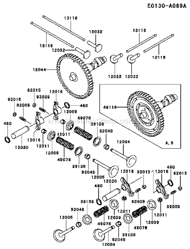 Page L Diagram and Parts List for FD620D BS08 Kawasaki Engine