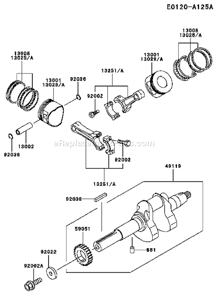 Page J Diagram and Parts List for FD620D CS16 Kawasaki Engine