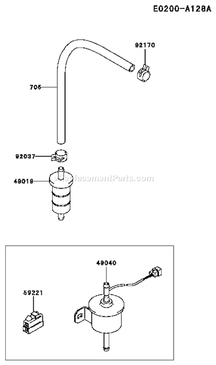 Page G Diagram and Parts List for FD620D BS21 Kawasaki Engine