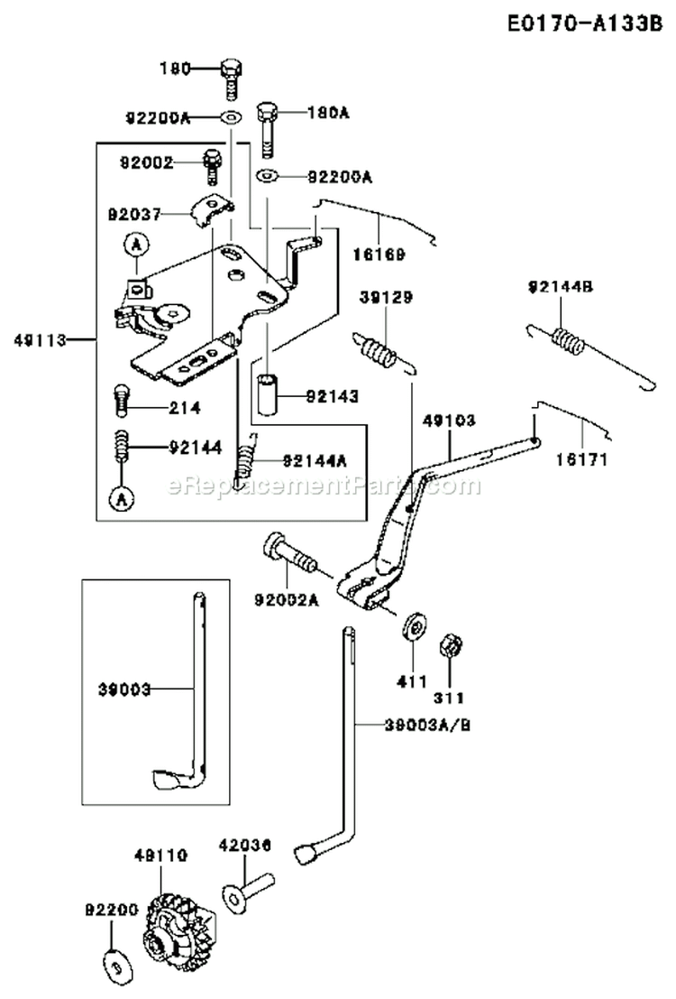 Page C Diagram and Parts List for FD620D DS12 Kawasaki Engine