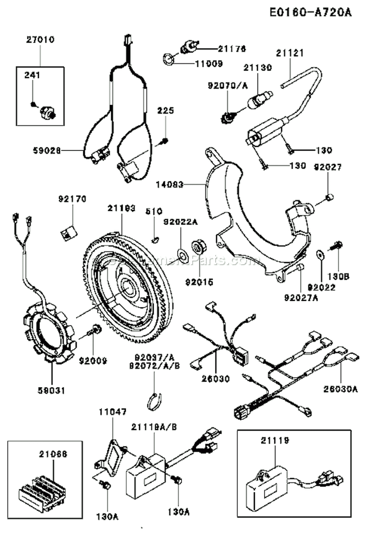 Page F Diagram and Parts List for FD620D DS20 Kawasaki Engine
