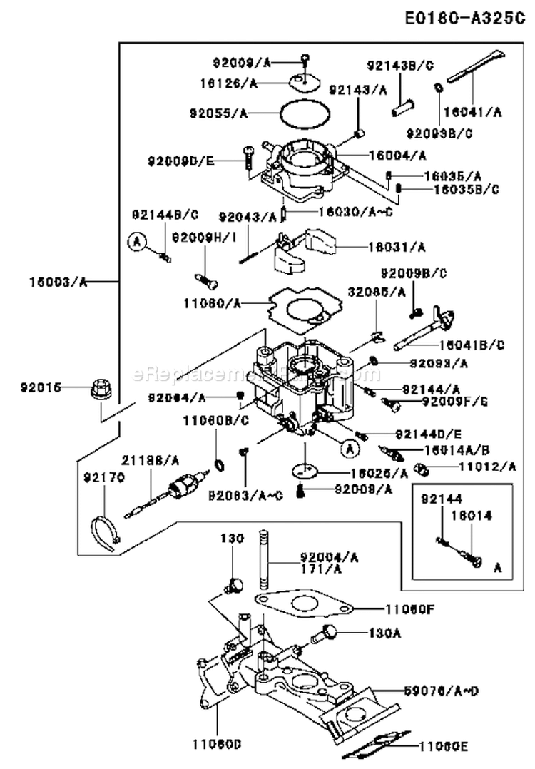 Page B Diagram and Parts List for FD620D AS03 Kawasaki Engine