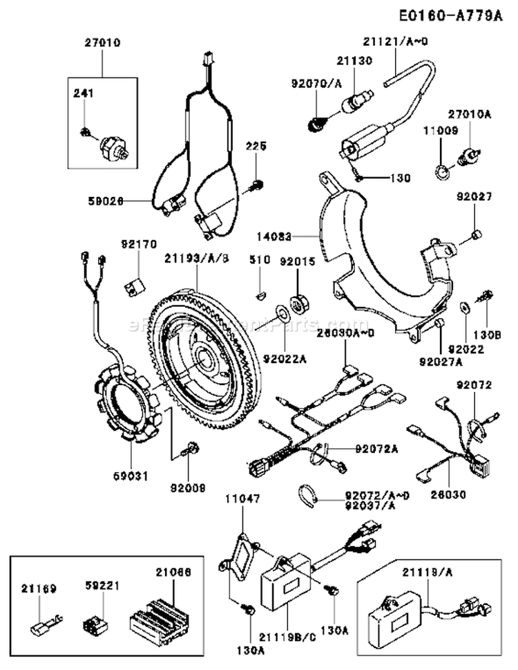 Page F Diagram and Parts List for FD620D AS03 Kawasaki Engine