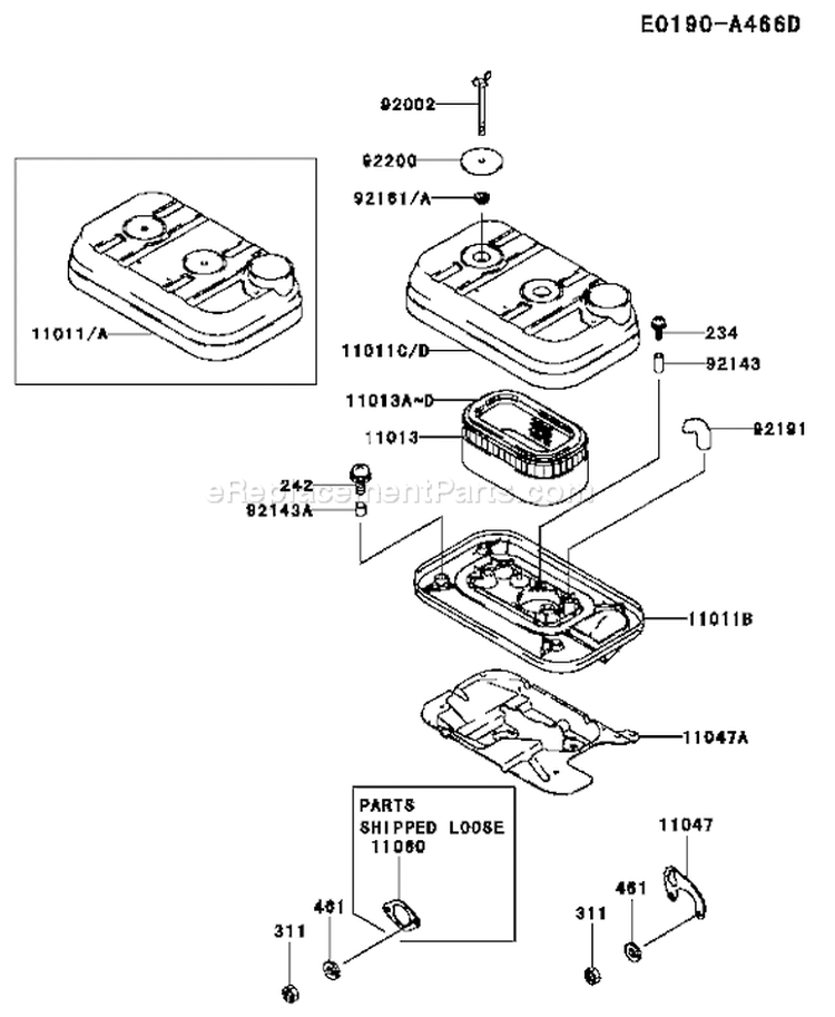 Page A Diagram and Parts List for FD620D CS13 Kawasaki Engine
