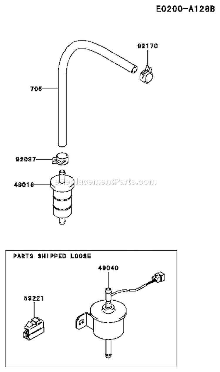 Page G Diagram and Parts List for FD620D CS13 Kawasaki Engine