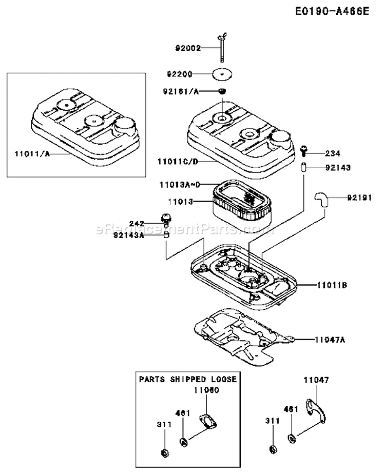 Page A Diagram and Parts List for FD620D CS17 Kawasaki Engine