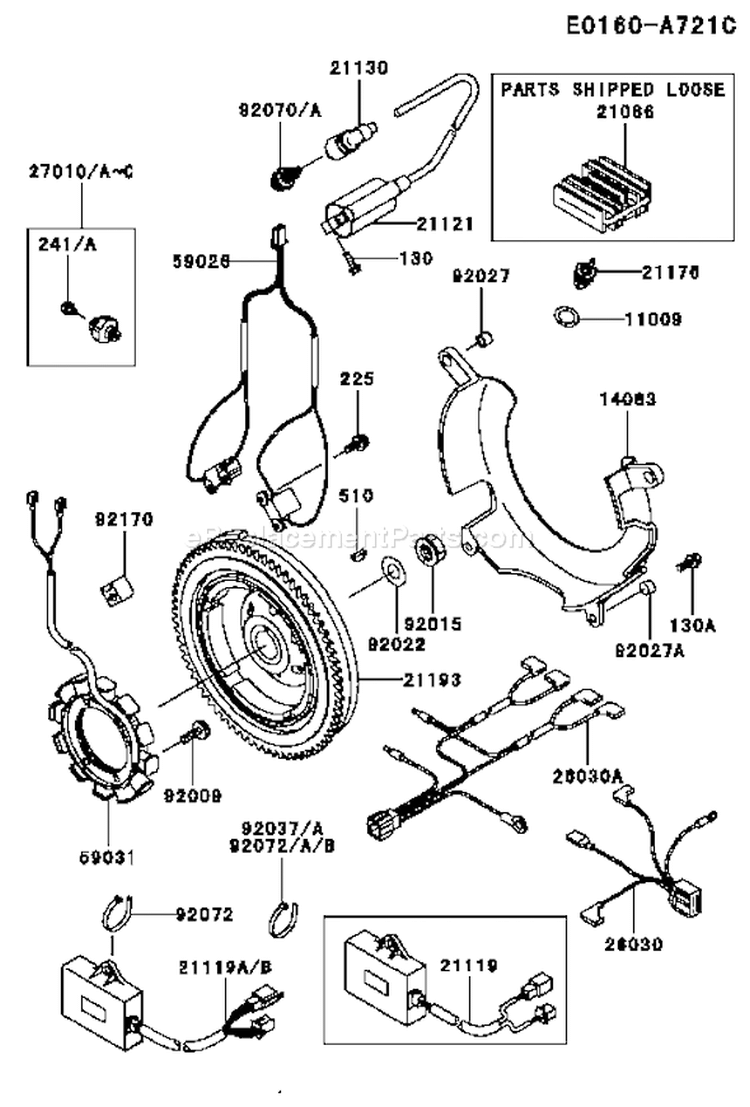Page F Diagram and Parts List for FD620D CS17 Kawasaki Engine