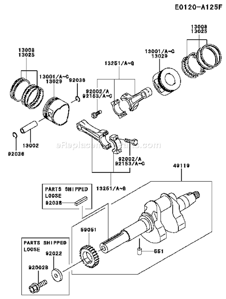 Page J Diagram and Parts List for FD620D AS18 Kawasaki Engine