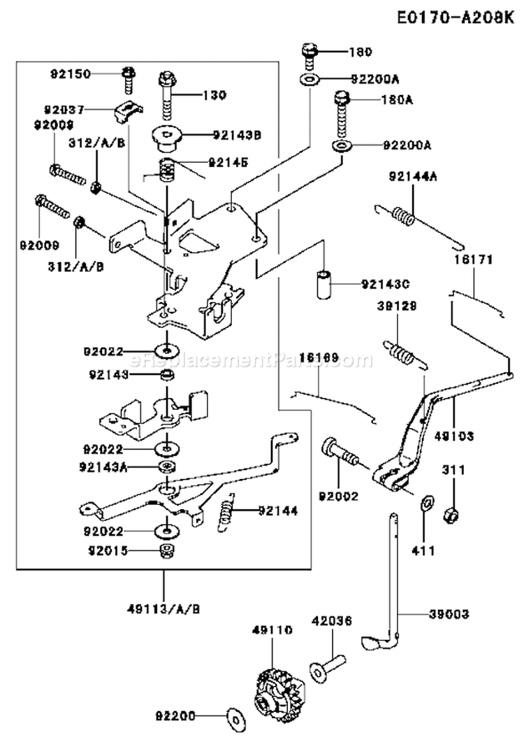 Page C Diagram and Parts List for FD620D AS18 Kawasaki Engine