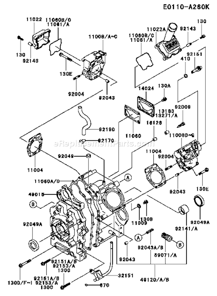 Page E Diagram and Parts List for FD620D AS18 Kawasaki Engine