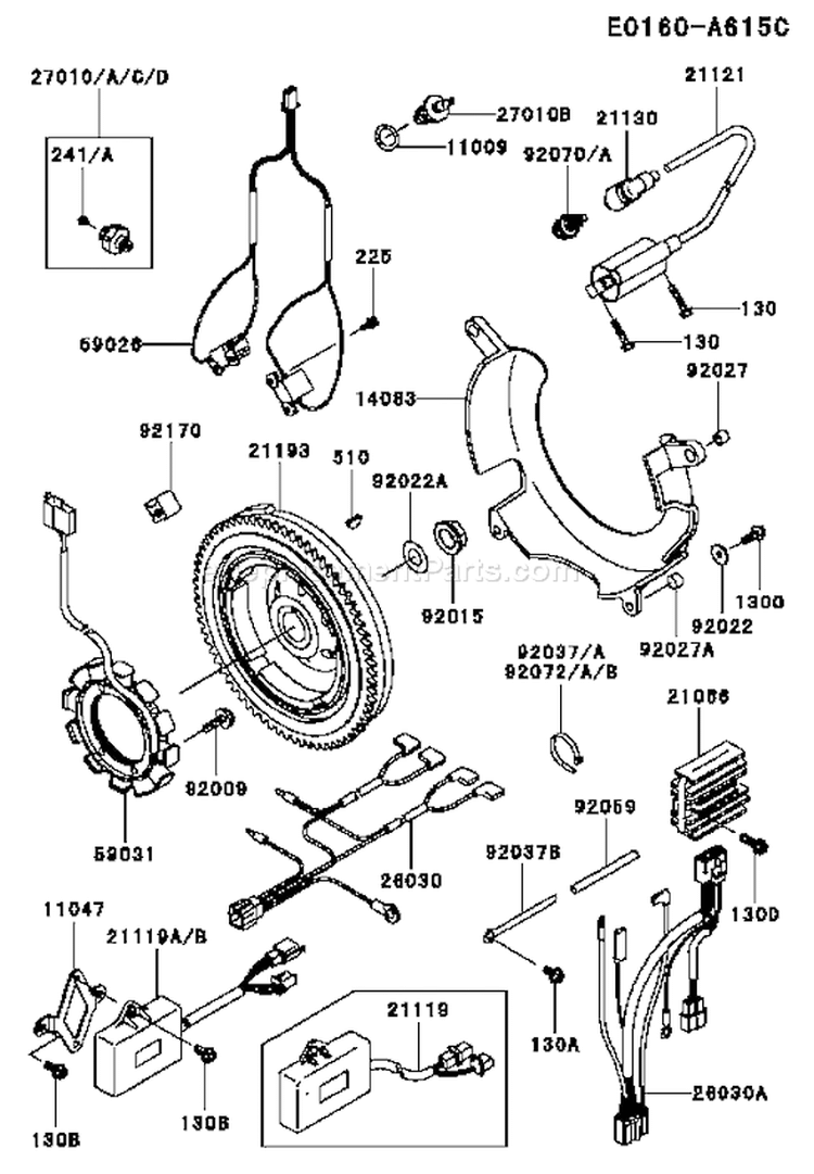 Page F Diagram and Parts List for FD620D AS18 Kawasaki Engine