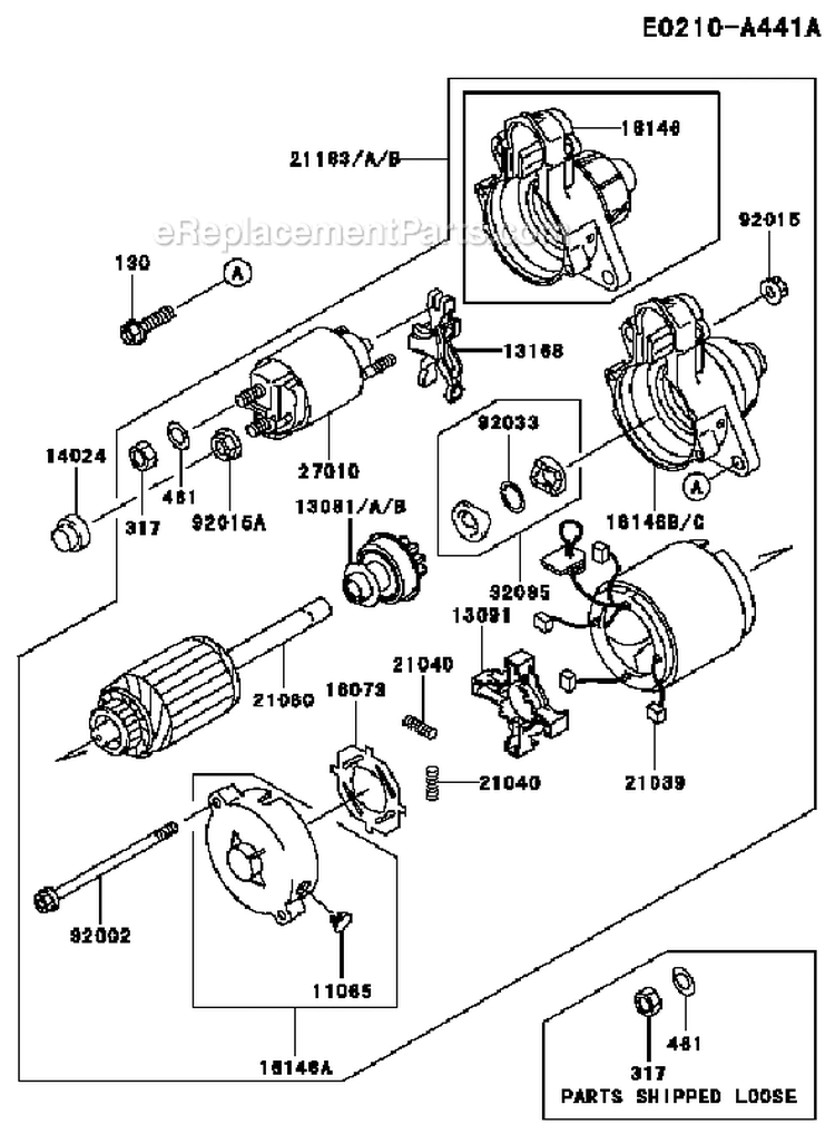 Page K Diagram and Parts List for FD620D FS13 Kawasaki Engine
