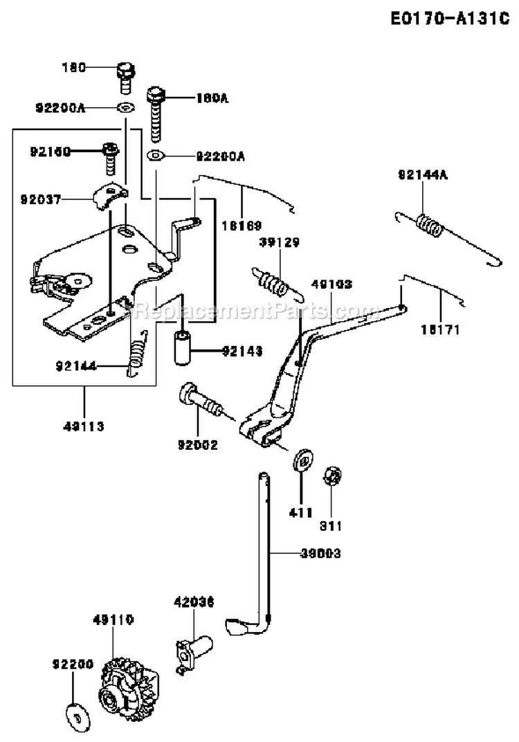 Page C Diagram and Parts List for FD620D FS13 Kawasaki Engine