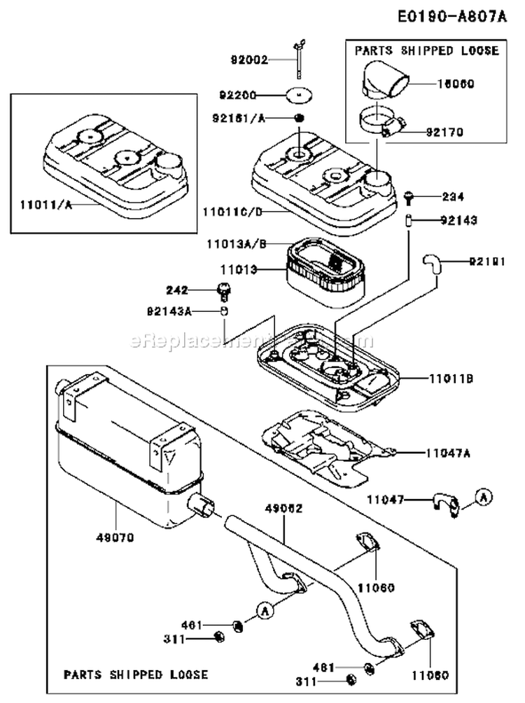 Page A Diagram and Parts List for FD620D FS19 Kawasaki Engine