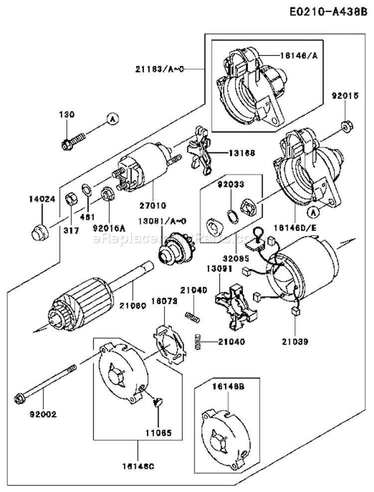 Page K Diagram and Parts List for FD620D FS19 Kawasaki Engine