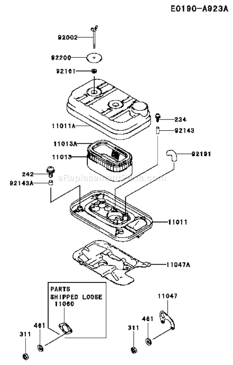 Page A Diagram and Parts List for FD620D GS13 Kawasaki Engine