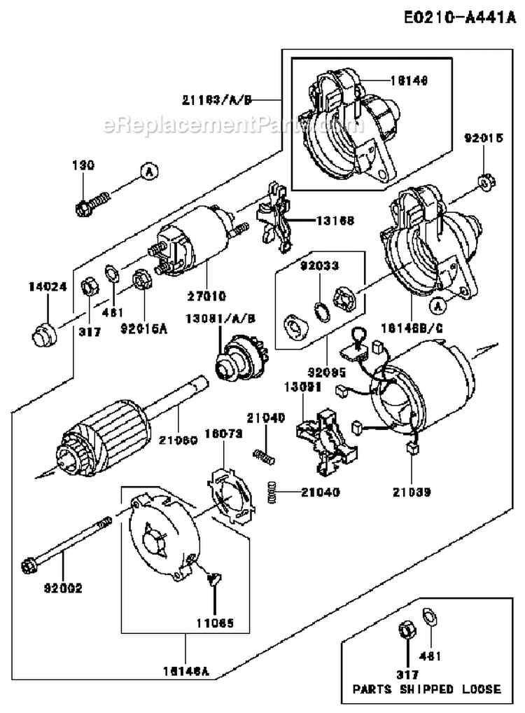 Page K Diagram and Parts List for FD620D GS13 Kawasaki Engine