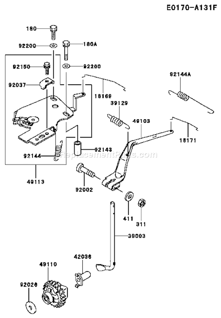 Page C Diagram and Parts List for FD620D CS13 Kawasaki Engine