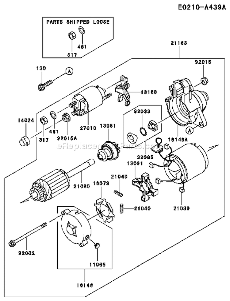 Page K Diagram and Parts List for FD620D MS12 Kawasaki Engine