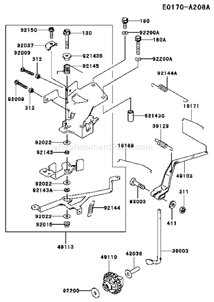 Page C Diagram and Parts List for FD620D MS12 Kawasaki Engine