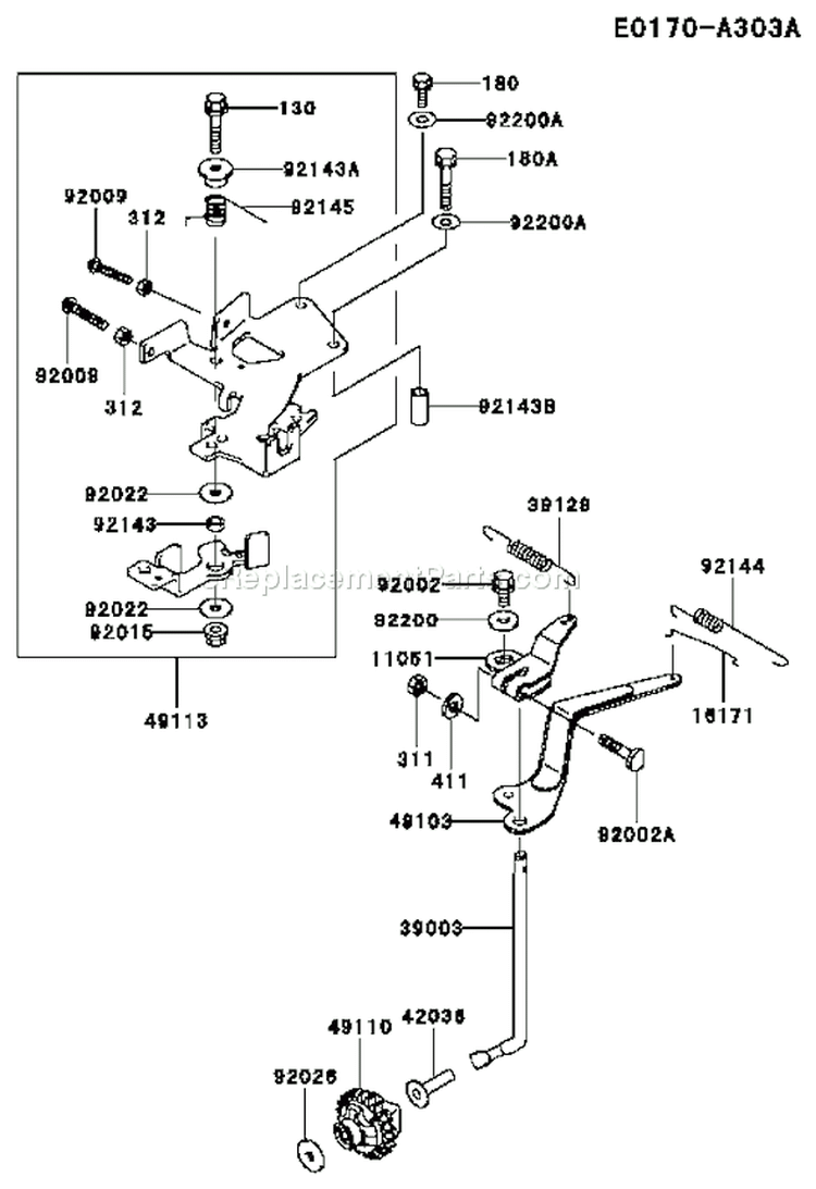 Page B Diagram and Parts List for FD661D AS06 Kawasaki Engine