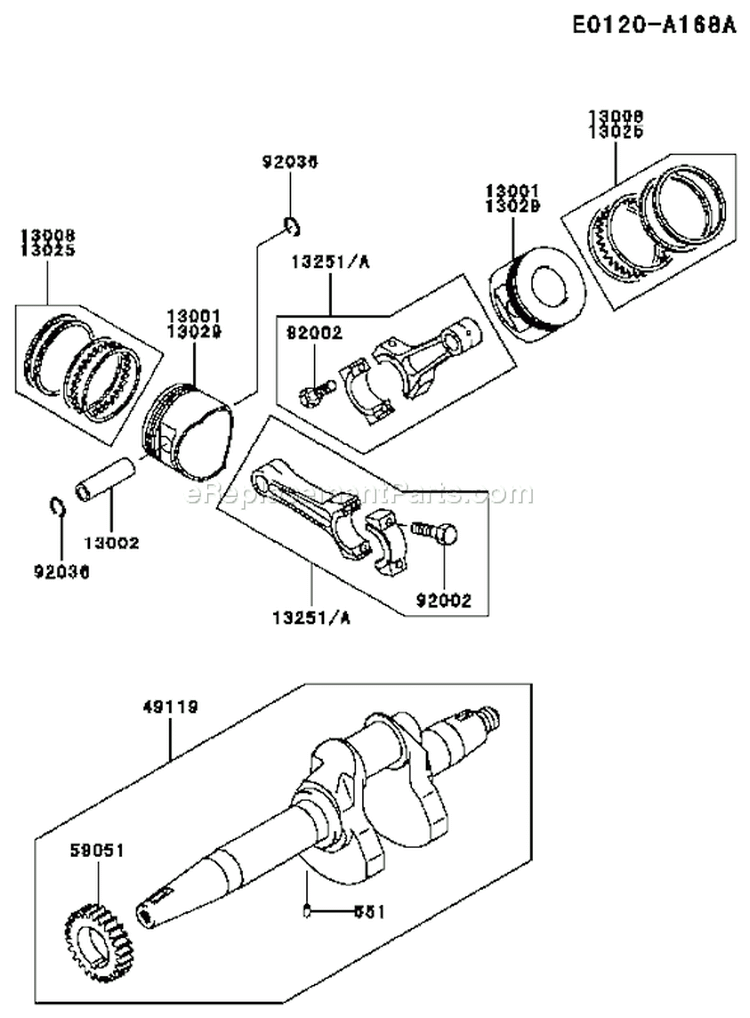 Page J Diagram and Parts List for FD661D AS07 Kawasaki Engine