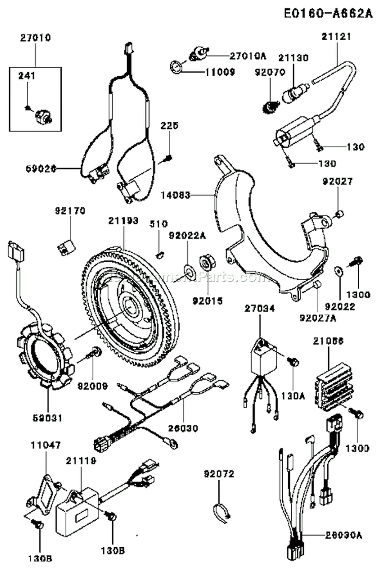 Page F Diagram and Parts List for FD661D AS07 Kawasaki Engine