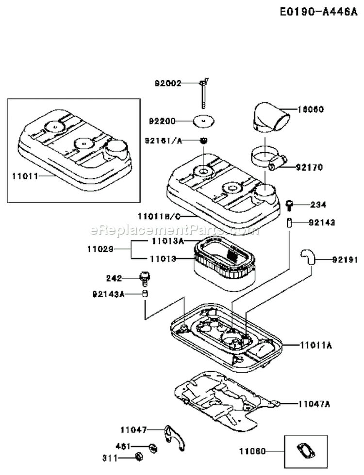 Page A Diagram and Parts List for FD661D BS05 Kawasaki Engine