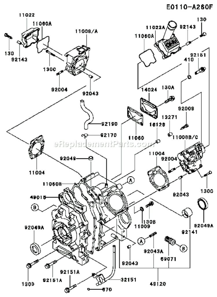Page E Diagram and Parts List for FD661D BS05 Kawasaki Engine