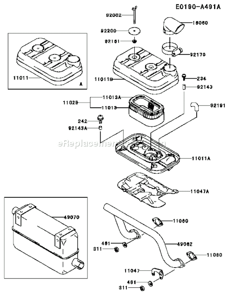 Page A Diagram and Parts List for FD661D BS00 Kawasaki Engine