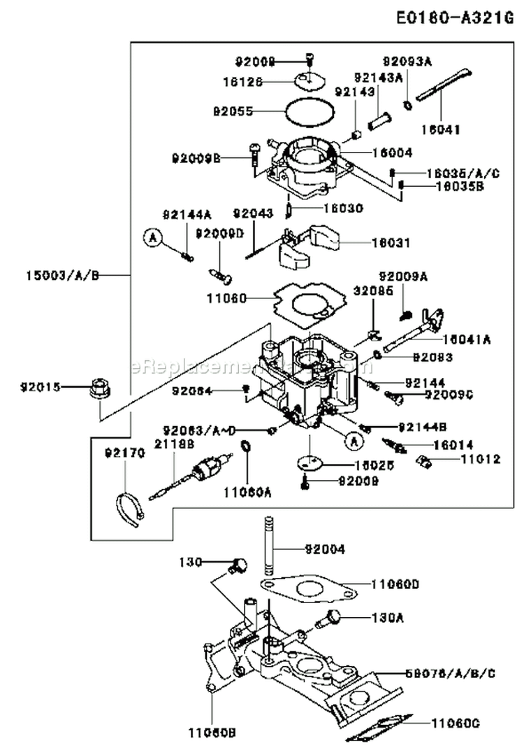 Page B Diagram and Parts List for FD661D BS00 Kawasaki Engine