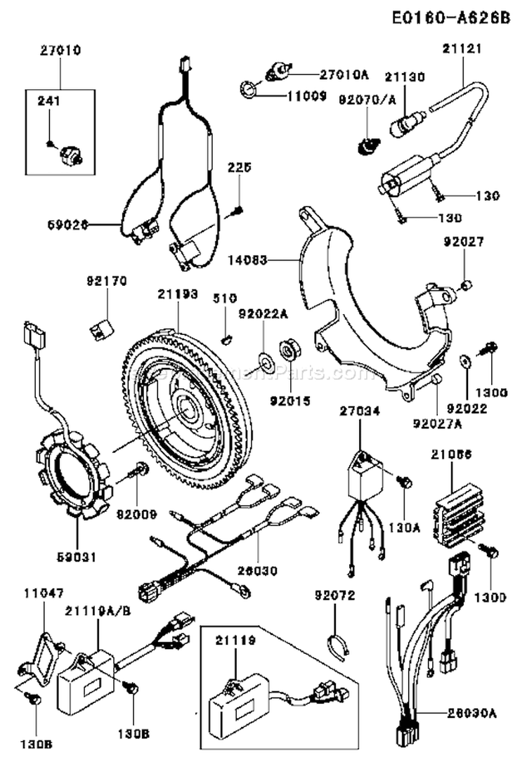 Page F Diagram and Parts List for FD661D BS00 Kawasaki Engine
